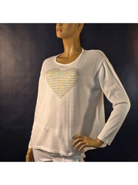Angel Heart Lightweight Summer Sweater Top Cotton Blend Knit Womens Size Large